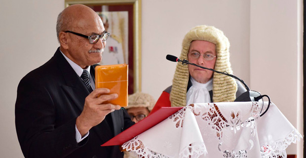 Konrote being sworn in for second term as President of Fiji